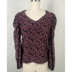 Supply&Demand Small Corporate Gothic Puff Sleeve Cotteque Blouse Emo Business